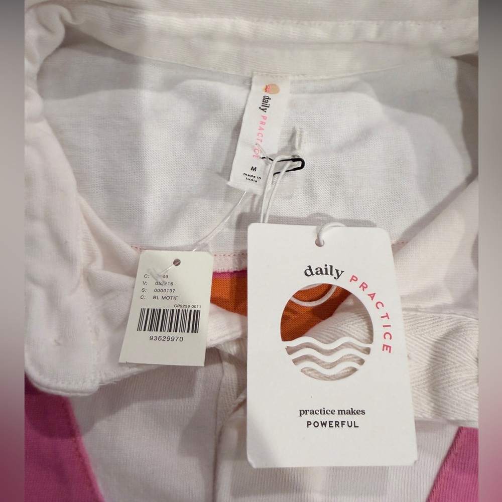 NWT Daily Practice Oversized Striped Pink and Orange Tunic - Picture 15 of 15